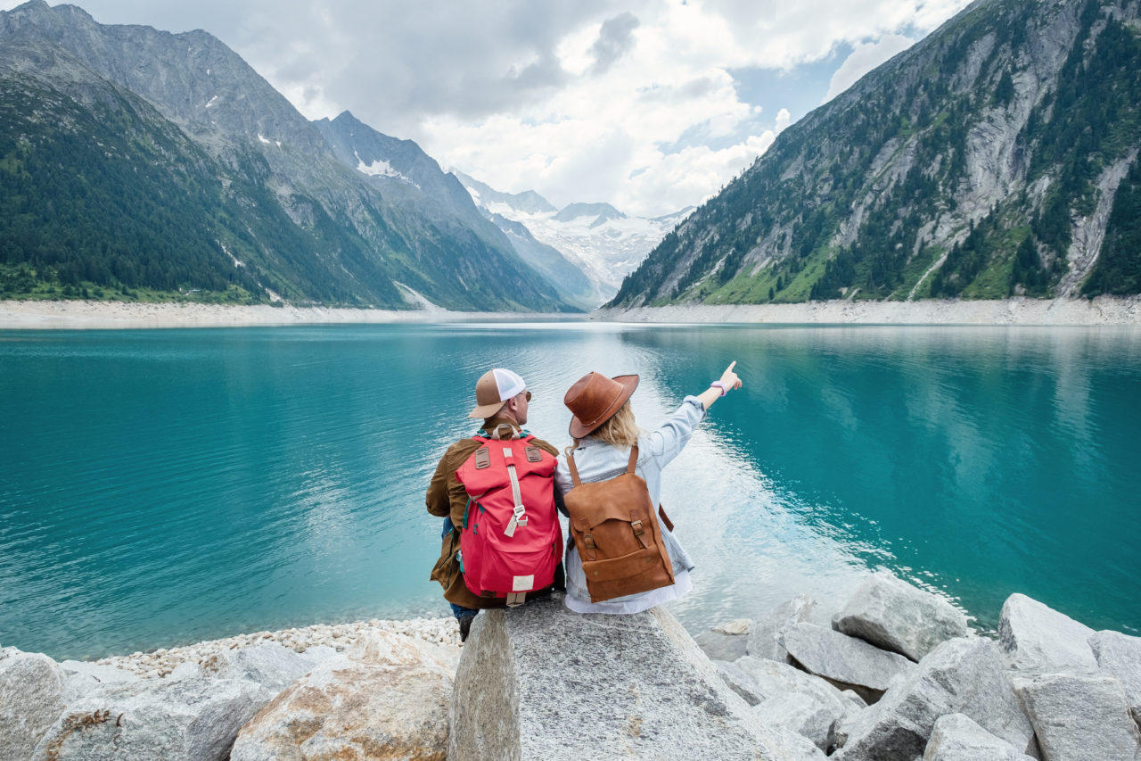 travel, couple, lake, chill